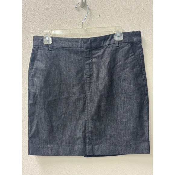 Gap Womens Skirt Size 8 Black Denim Mini Straight Career Casual - Picture 1 of 5